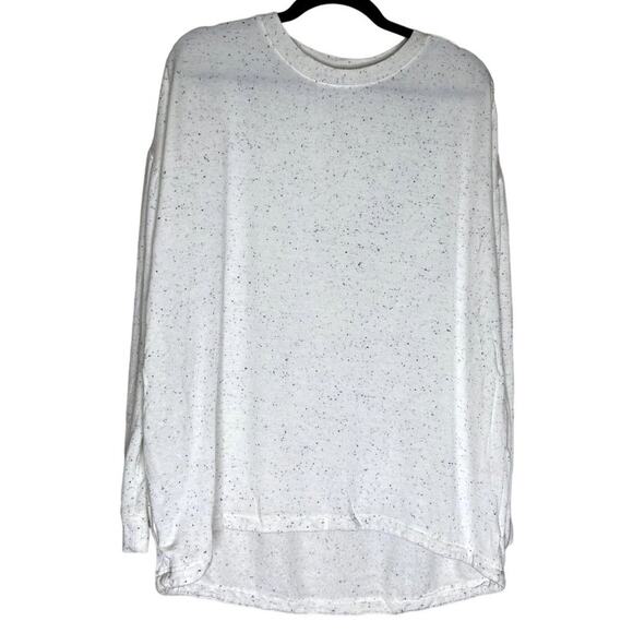 Three Dots Sweater Womens Medium White Splattered Long Sleeve Crew Neck Pullover - Picture 1 of 5